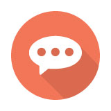 graphic icon with speech bubble with three dots