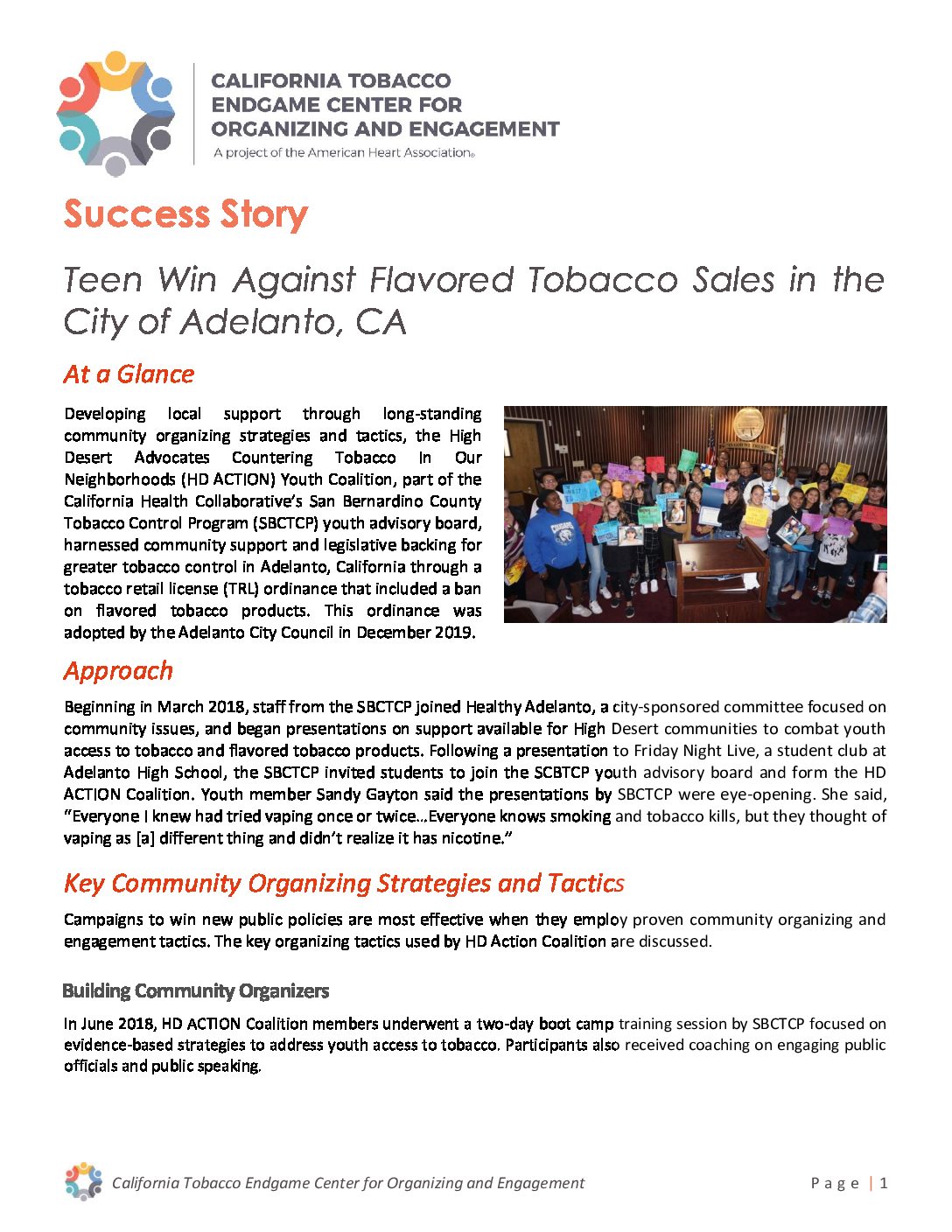 Teen Win Against Flavored Tobacco Sales in the City of Adelanto, CA