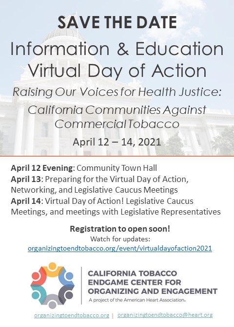 I&E Virtual Day of Action 2021 Save the Date Flyer