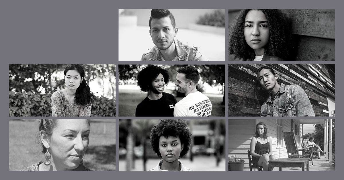 Photo montage of young people