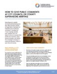 How to Give Public Comments at City Council