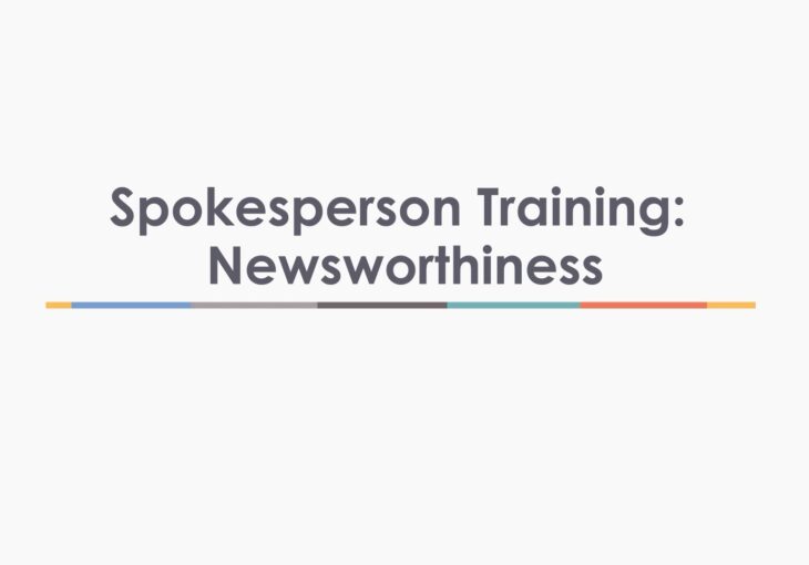 Spokesperson Training: Newsworthiness