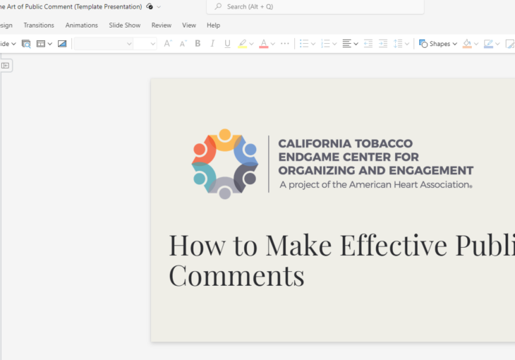 Training Volunteers in the Art of Public Comment (Template Presentation)